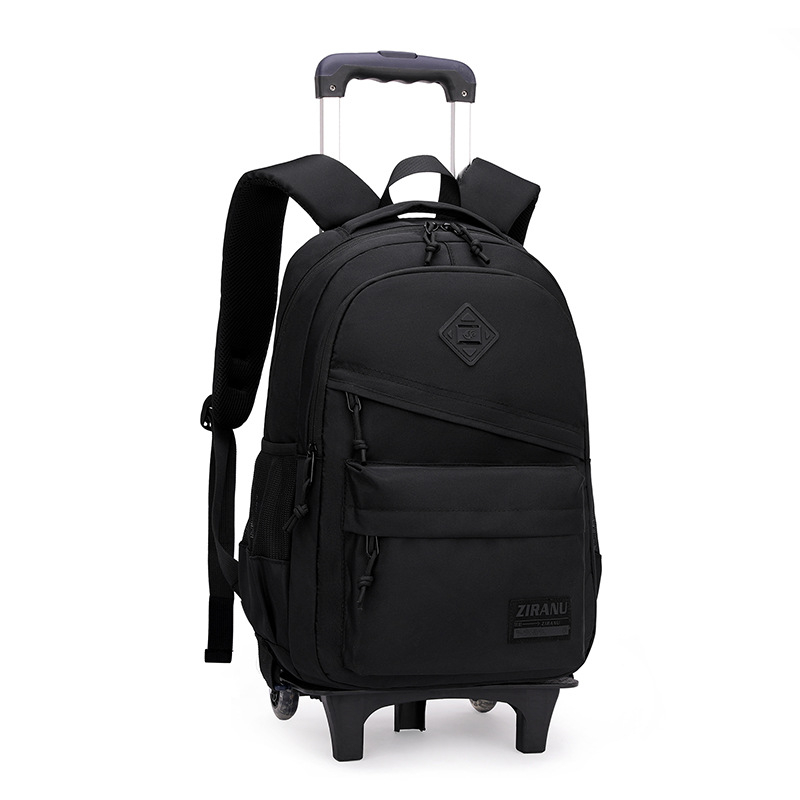 Mokyklinė kuprinė su ratukais pradinukams – nailonas, vienos krypties ratukai, oro pagalvės juosta, kvėpuojanti, atspari vandeniui, vienodas dizainas, modelis 1254