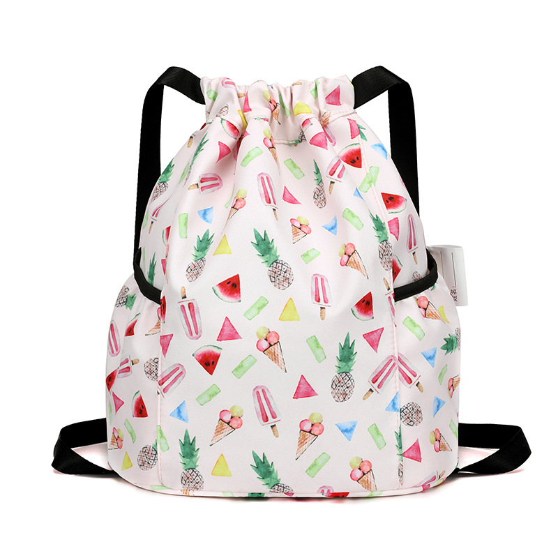 Детска раница с връзки, карикатурно сладък стил, найлон материал, капацитет под 20 л, подходяща за момичета и за началното училище