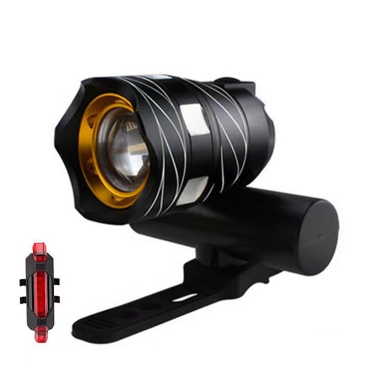 Prednja LED svjetiljka za bicikl T6, podesivi fokus, aluminijska legura, USB punjenje, dugi domet za vožnju biciklom