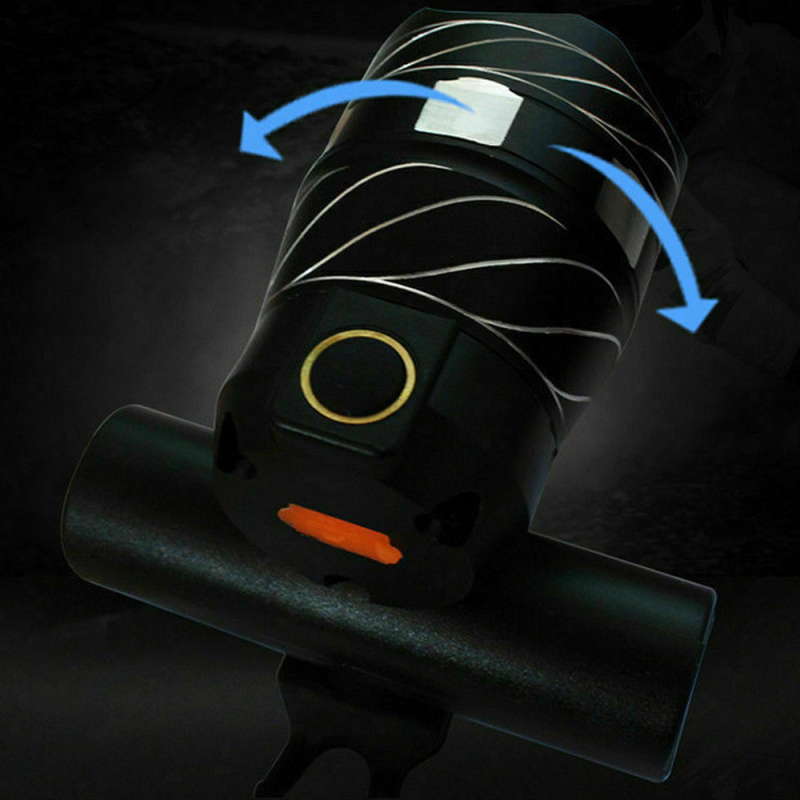 Prednja LED svjetiljka za bicikl T6, podesivi fokus, aluminijska legura, USB punjenje, dugi domet za vožnju biciklom