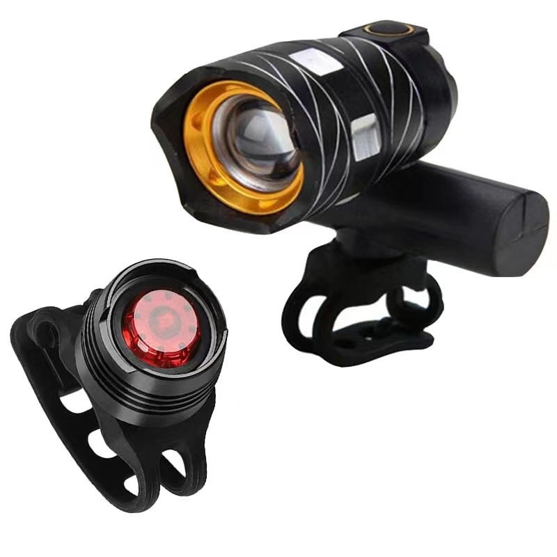 Prednja LED svjetiljka za bicikl T6, podesivi fokus, aluminijska legura, USB punjenje, dugi domet za vožnju biciklom