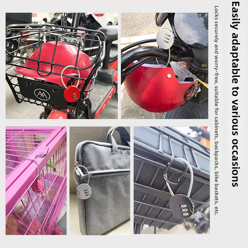 Kombinētā slēdzene ar U-veida stiepli no cinka sakausējuma – mini slēdzene skolām somām, mugursomām un zīmējumiem