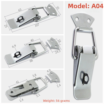 Modelis A04 Geležies-nikelio dengtas spyru užraktas saugyklai su Duckbill sagtimi