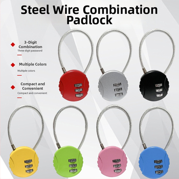 Biscuit Lock mokyklinėms kuprinėms, kuprinėms ir lagaminams su ratukais; U formos plieninio troselio kombinuotas užraktas; mini pieštukų dėžutės užraktas