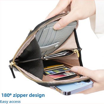 Sieviešu crossbody mobilās somas no pirmā slāņa govs ādas, rāvējslēdzēja aizdare, vertikāla kvadrāta forma, pilsētas vienkāršais stils