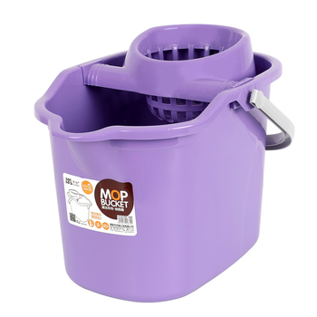 Mop kibiras su ratukais, pasukimo išspaudimo mechanizmas, Storesnė plastika, nusausinimo krepšys; korozijai atsparumo lygis 10, apkrova >10 kg, džiovinimo rodiklis 70–80%