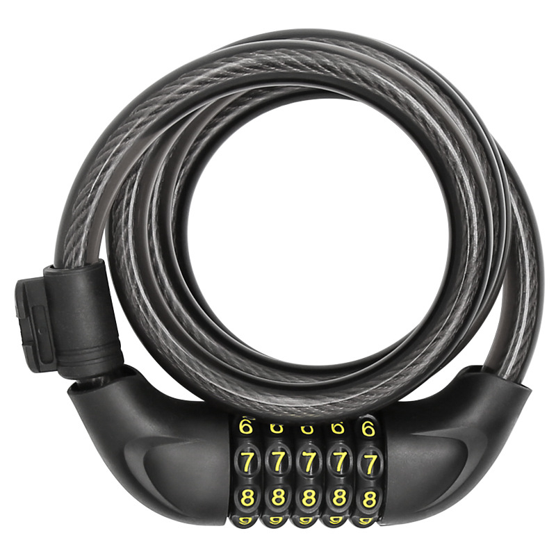 Penkių skaičių kombinuotas dviračio užraktas, prekės ženklas Jinku, modelis 420A, cinko lydinys, tinka dviračiams, kalnų dviračiams ir elektriniams dviračiams (svoris 355 g)