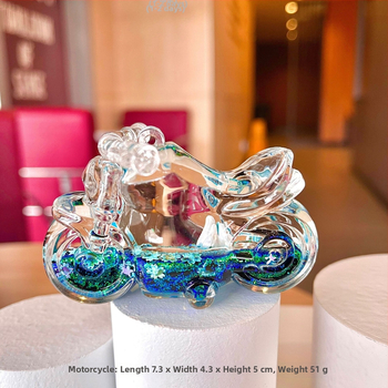 Raktų pakabukas su motociklu ir smėlio buteliuku, akrilas, animacijos stilius, atskirai įpakuota, dovana gimtadienio proga