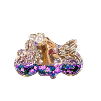 Raktų pakabukas su motociklu ir smėlio buteliuku, akrilas, animacijos stilius, atskirai įpakuota, dovana gimtadienio proga