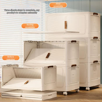 Úložná skriňa - európsky štýl, bez montáže, plastový materiál, jednoduchý dizajn, 100% nový materiál