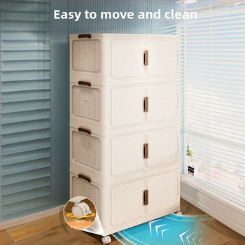 Úložná skriňa - európsky štýl, bez montáže, plastový materiál, jednoduchý dizajn, 100% nový materiál