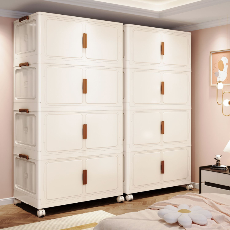 Úložná skriňa - európsky štýl, bez montáže, plastový materiál, jednoduchý dizajn, 100% nový materiál