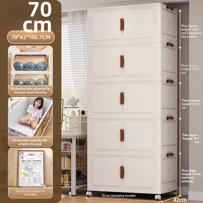 Úložná skriňa - európsky štýl, bez montáže, plastový materiál, jednoduchý dizajn, 100% nový materiál