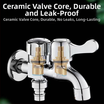 Varš daudzfunkcionālais veļasmazgāšanas krāns ar priekšējo un aizmuguri dviejkāršai lietošanai, viens ieeja diviem izlaidumiem, keramiska vārsta sirds, 20 mm savienojumi, manuāla uzstādīšana, pacelšanas tips