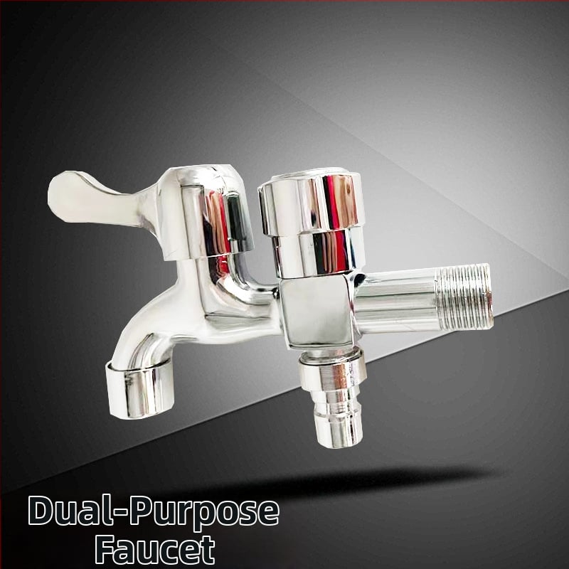 Varš daudzfunkcionālais veļasmazgāšanas krāns ar priekšējo un aizmuguri dviejkāršai lietošanai, viens ieeja diviem izlaidumiem, keramiska vārsta sirds, 20 mm savienojumi, manuāla uzstādīšana, pacelšanas tips