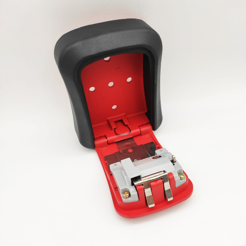 Mehaaniline võtmete ja paroolide kasti — dekoratiivne, metallkorpusega plastlukustusega kasti, mudel Password Box, kaasaegne minimalistlik stiil, lukustuse vardaga paksus 4.4