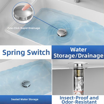 Valamu drenaaž - 304 roostevabast terasest, põrgetüüp, P-kumerus, Nine Glory