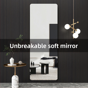 Akrilinis sieninis lipnus pilno ūgio veidrodis, skirtas drabužių spintai, makiažui ir apsirengimui