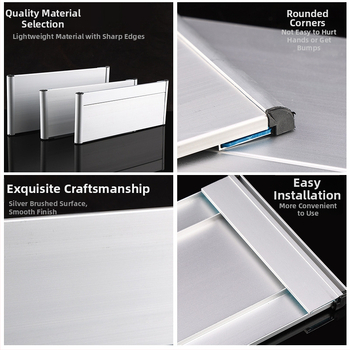 Vienpusė aliuminio lydinio skyriaus žymė su įduba; horizontali ir vertikali tuščia durų žymė