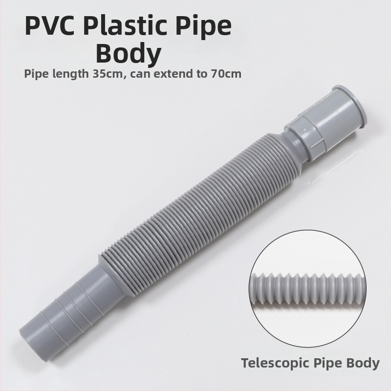 Univerzálny teleskopický plastový odvodňovací hadič pre umývadlo s preklopnou doskou; model XSQF-101, materiál PP+PVC, tvar: plastová rúra, spracovanie na zákazku