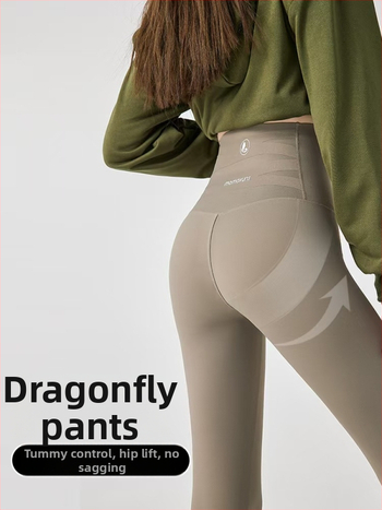 Sieviešu augstas jostas jogas legingi vēdera kontrolei, 9-punkta garums, neilona-spandeksa materiāls, teksta raksts, slim-fit