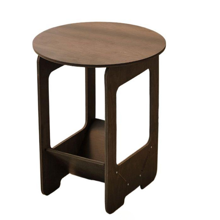 Europos stiliaus kavos staliukas su saugykla, kvadratinės formos kampas, viršutinė plokštė iš medžio-plastiko, medinis rėmas, be dažų, surinkimas reikalingas