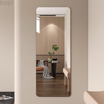 Τοίχου τοποθετούμενος καθρέφτης με ABS πλαίσιο, ολόσωμο αυτοκόλλητο για μπάνιο και πόρτες ντουλάπας — απλός μοντέρνος σχεδιασμός; επεξεργασία: 00; μάρκα: Kuyi; μοντέλο: 00