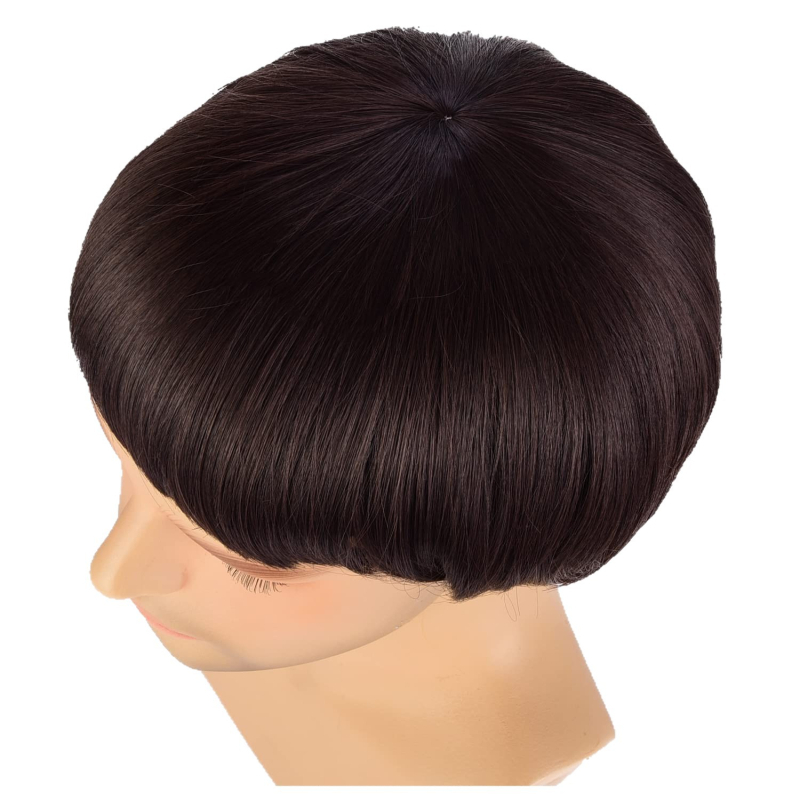 Мъжка перука с къси коси, термоустойчиви влакна, модел XD, покрива посивяването на косата.