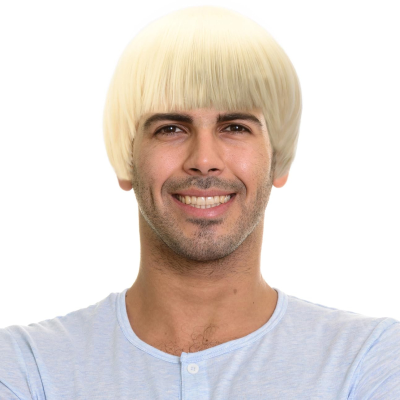 Мъжка перука с къси коси, термоустойчиви влакна, модел XD, покрива посивяването на косата.