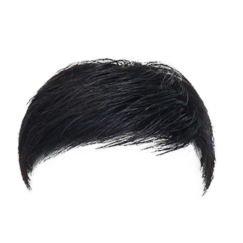Мъжка перука за върха на главата, машинно изработена, човешка коса, може да се къдри или боядисва, покрива оплешивяване
