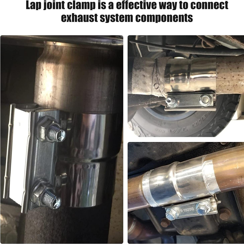 Скоба за изпускателна тръба на автомобил за съединяване на тръби, модел XH-6311; диаметър 57 мм, дължина 76 мм; материал: неръждаема стомана/алуминий/желязо