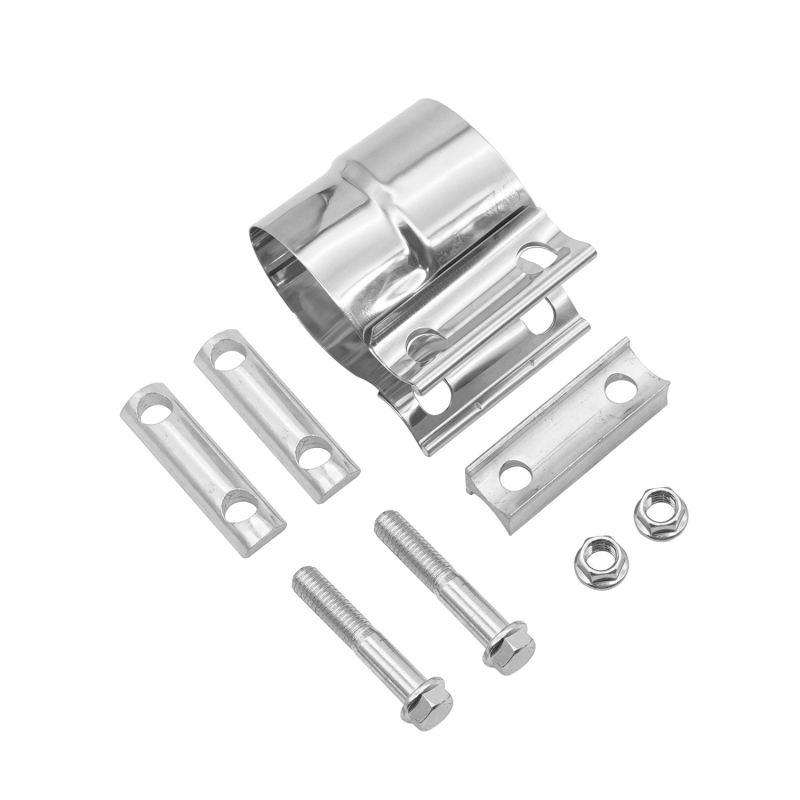 Скоба за изпускателна тръба на автомобил за съединяване на тръби, модел XH-6311; диаметър 57 мм, дължина 76 мм; материал: неръждаема стомана/алуминий/желязо