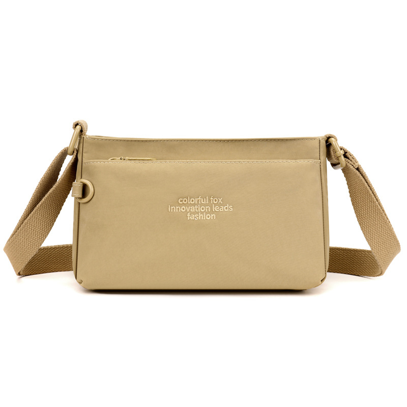 Colorful Fox női crossbody táska — Nylon, városi minimalist stílus, horizontális négyzet alakú forma, cipzár