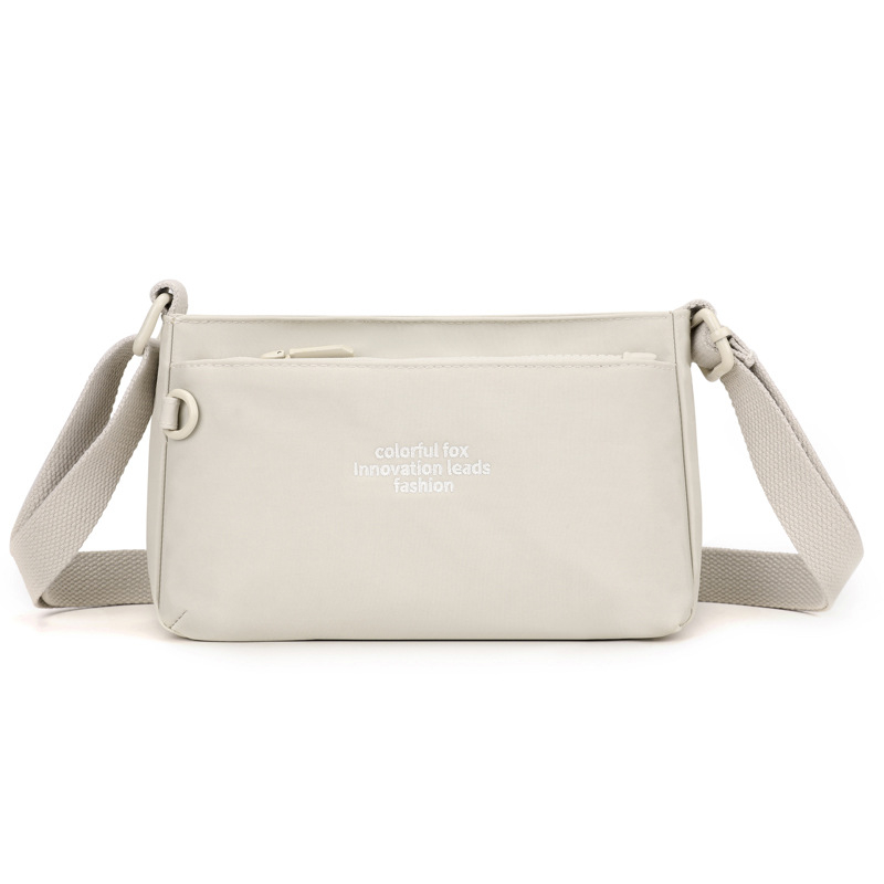 Colorful Fox női crossbody táska — Nylon, városi minimalist stílus, horizontális négyzet alakú forma, cipzár