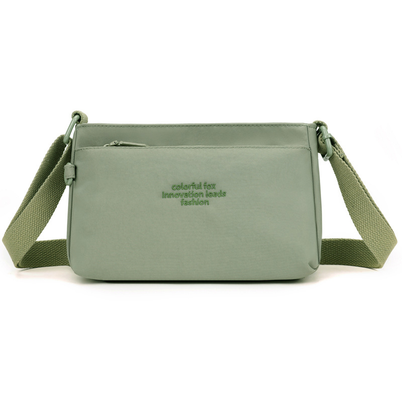 Colorful Fox női crossbody táska — Nylon, városi minimalist stílus, horizontális négyzet alakú forma, cipzár