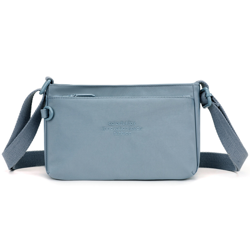 Colorful Fox női crossbody táska — Nylon, városi minimalist stílus, horizontális négyzet alakú forma, cipzár