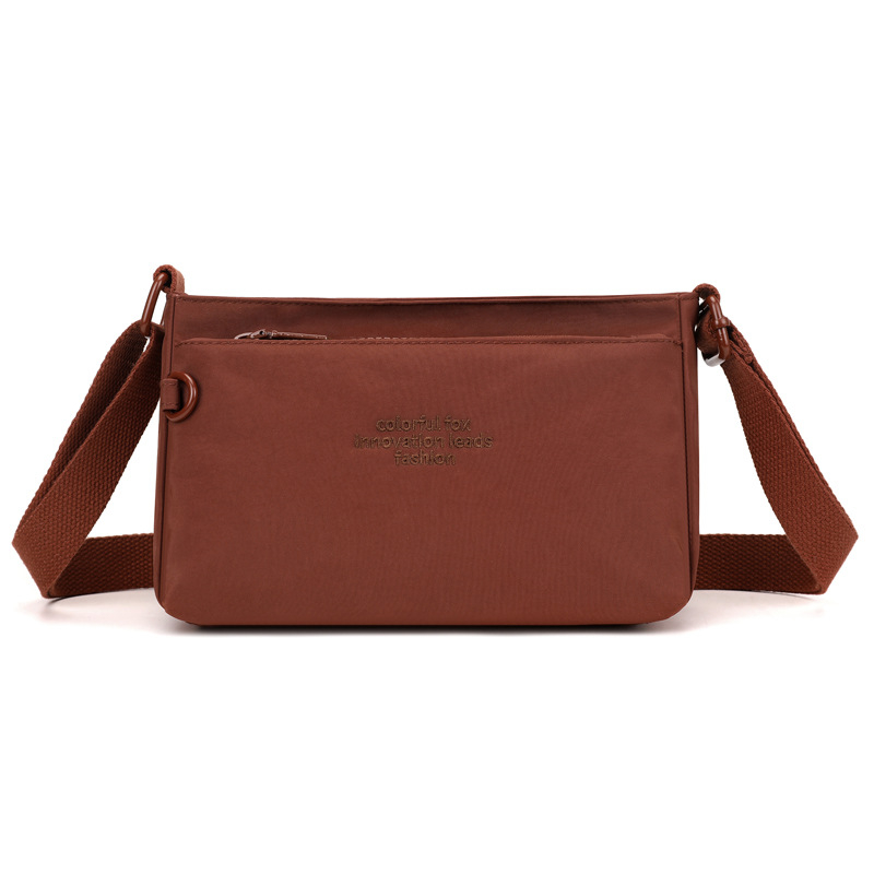 Colorful Fox női crossbody táska — Nylon, városi minimalist stílus, horizontális négyzet alakú forma, cipzár