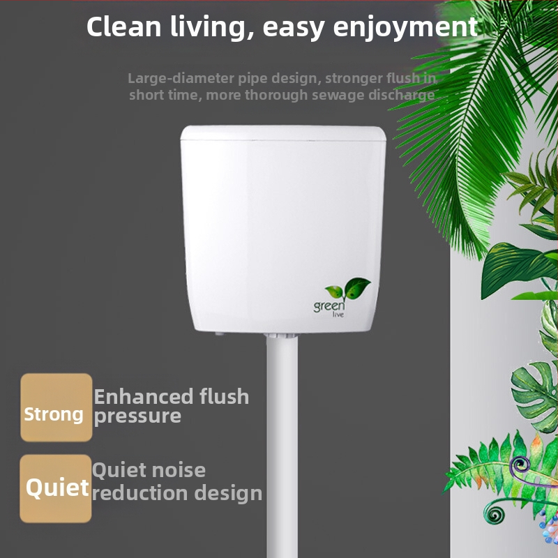 Lilong Sienas uzstādāms squat tualetes ūdens tvertne, plastmasa, 3.5L/7L, ar roku nospieduma izskalojumu