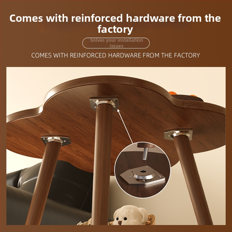 Divstāvu sānu galdiņš ar uzglabāšanas vietu, mūsdienīgs minimālistisks stils, koka rāmis