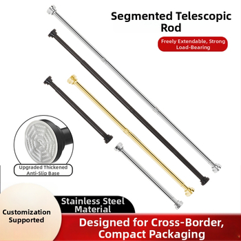 Telescopická tyč z nerezovej ocele do kúpeľne — bez vŕtania, nastaviteľná, na sprchové závesy, dvere a šatník; moderný minimalistický štýl