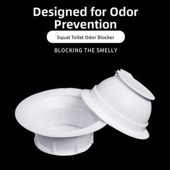 Dispozitiv deodorant pentru toaletă de tip squat — material PP; fără rezervor de apă; distanța minimă față de orificiu 7 cm; diametrul conductei de evacuare 7–11 cm; fără trapă de apă; stil modern simplu