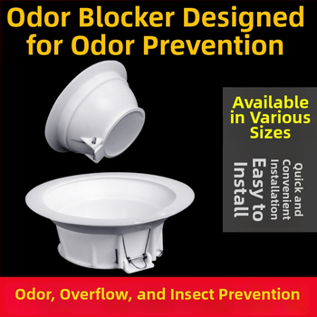 Dispozitiv deodorant pentru toaletă de tip squat — material PP; fără rezervor de apă; distanța minimă față de orificiu 7 cm; diametrul conductei de evacuare 7–11 cm; fără trapă de apă; stil modern simplu