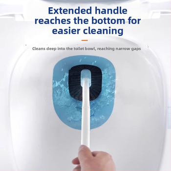 Kefa na toaletu, nástenná, s dlhým držadlom, plastová, 80 g