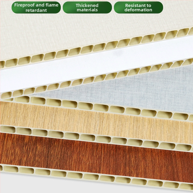 Integrovaný systém stenových panelov s PVC bambusovo-drevenými panelmi, model Buckle plate, štýl plochý, Nový čínsky štýl, značka Shunzhi