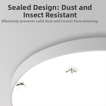 LED lubų šviestuvas su trimis apsaugomis, 220V, 3–5 m² aprėptis, akrilo korpusas su ABS gaubtu, tinka virtuvei ir tualetei