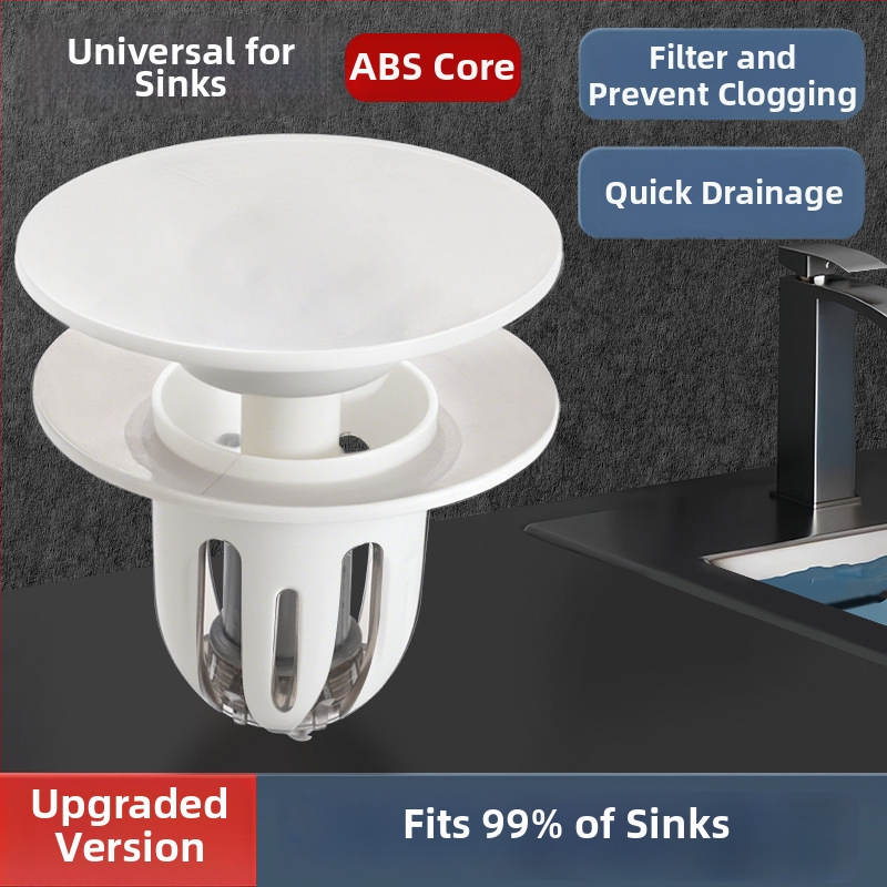 Попъп дренажна пробка за мивка 2d бутонен тип капак, P-образна форма, пластмасова, модел Tp-YW821523