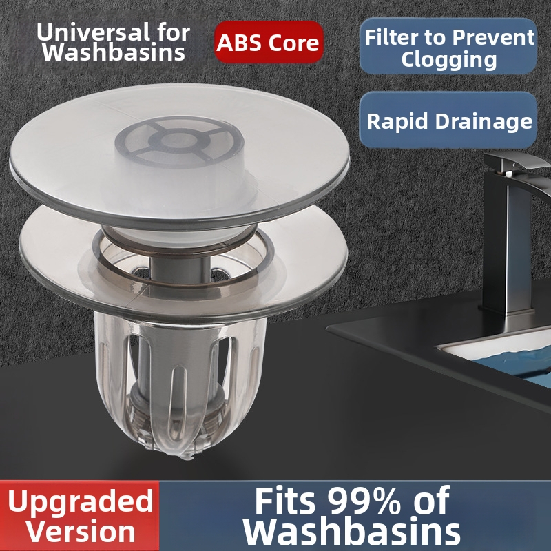 Попъп дренажна пробка за мивка 2d бутонен тип капак, P-образна форма, пластмасова, модел Tp-YW821523