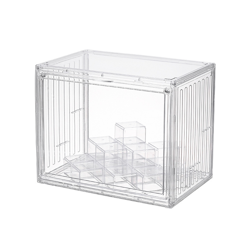 Cutie de depozitare și expunere pentru figuri, material PET, protecție împotriva prafului, cu posibilitate de stivuire, model 758