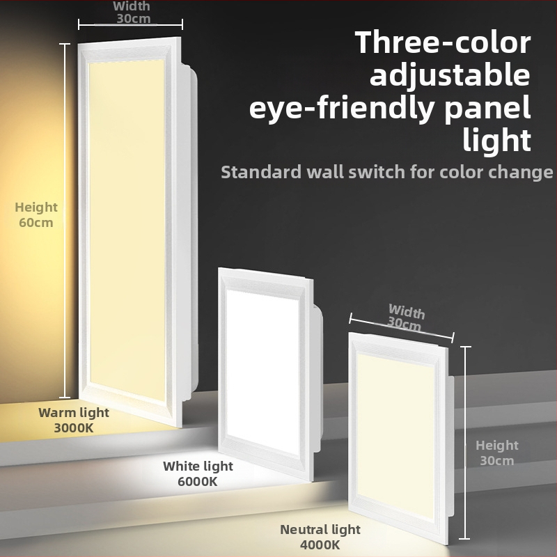 LED plokščias panelės šviesa, P02, 220V, CRI 80, aliuminio lydinys