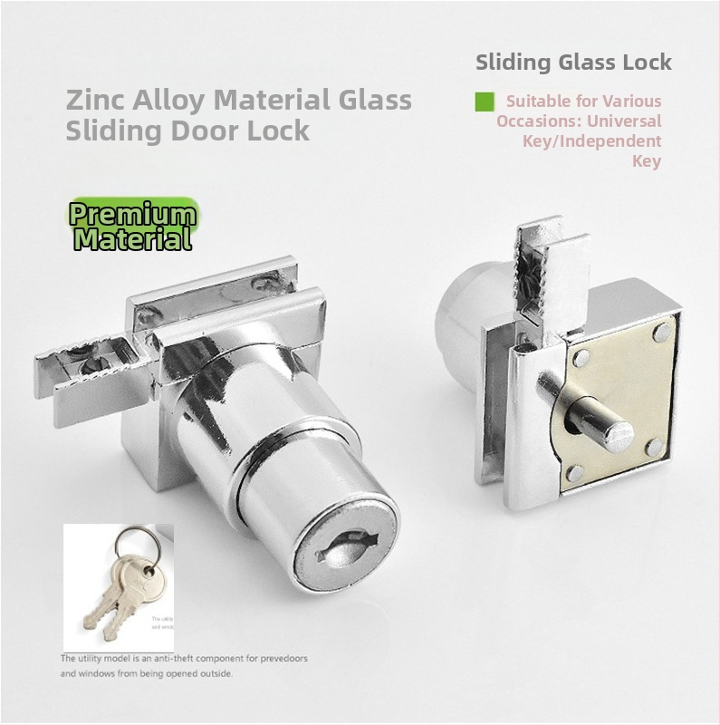 Little Doctor stikla slēdzams mehānisms izstādēm — Modelis 308, Materiāls: cinka sakausējums; Piemērots stikla slīdošām durvīm, izstāžu vitrīnām, stikla skapjiem, logiem; Stils: moderns vienkāršums